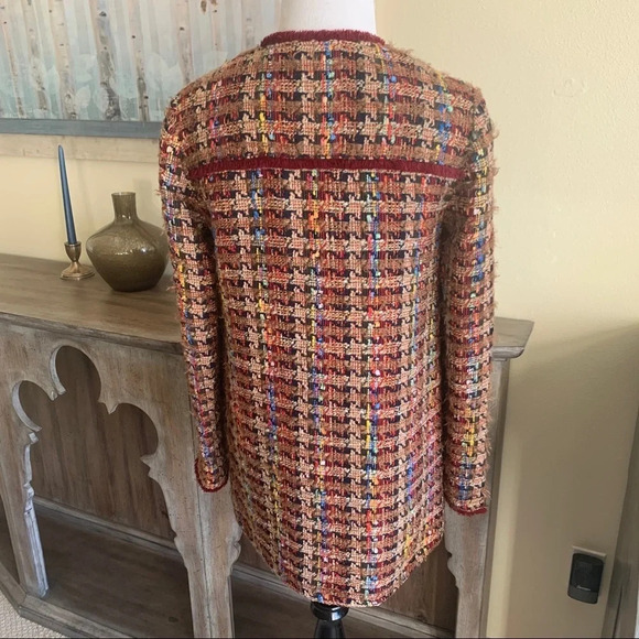 Anthropologie ett:twa Harlequin Tweed Blazer Bohemian Casual Women’s XS - Picture 9 of 14
